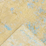 6’1″x8’8″ Contemporary Blue, Yellow, & Gold Wool & Silk Hand-Knotted Rug - Image 4