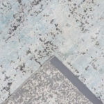 7’10″x9’11″ Modern Silver & Light Blue Wool & Silk Hand-Knotted Rug - Image 4