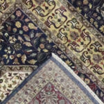 8’1″x10’2″ Traditional Cream, Rust, & Navy Wool Hand-Knotted Rug - Image 4
