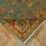6’1″x8’9″ Traditional Blue, Gold, & Rust Wool Hand-Knotted Rug - Image 5