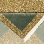 6’2″x8’9″ Transitional Dark Green & Cream Wool Hand-Knotted Rug - Image 5
