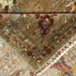 7'3”x10’ Transitional Green, Brown & Multi-colored Wool Hand-Knotted Rug - Image 5