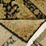 3’1″x5’2″ Traditional Black & Gold Wool & Silk Hand-Knotted Rug - Image 5