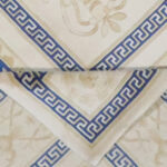 8’x9’10″ Transitional Royal Blue & Cream Wool & Silk Hand-Knotted Rug - Image 5