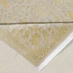 6’1″x9’3″ Transitional Gold & Cream Wool & Silk Hand-Knotted Rug - Image 5